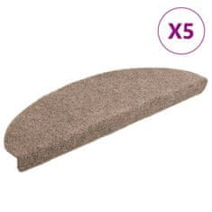 Vidaxl Samolepilne preproge za stopnice 5 kosov krem 65x21x4 cm