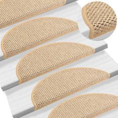 Vidaxl Samolepilne preproge za stopnice sisal 15 kosov 65x21x4 cm