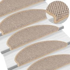 Vidaxl Samolepilne preproge za stopnice sisal 15 kosov 65x21x4 cm