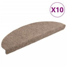 Vidaxl Samolepilne preproge za stopnice 10 kosov krem 65x21x4 cm