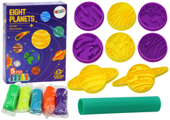 shumee Plastični set Play-Doh 8 planetov kalupov 5 barv