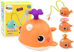 shumee Whale Bath Toy 3 Tips Orange