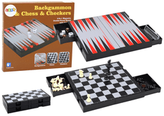 shumee Igralni set 3v1 Magnetna tabla Šah Dama Backgammon