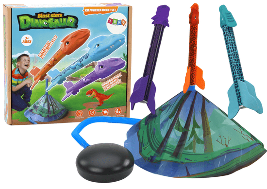 shumee Igra Raketa Launcher Dinosaurs Forest Colorful Push Up