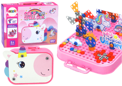 shumee Puzzle Set DIY Suitcase Unicorn Bricks Pink 227 kosov.