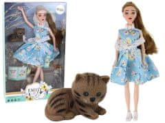 shumee Otroška lutka Emily Spring Long Hair Blue Dress Kitten