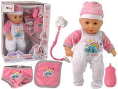 shumee Baby Doll zvočna duda z oprsnico Pink White Cloud Pižama