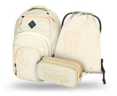 BAAGL 3 SET Coolmate Beige: nahrbtnik, peresnica, torba