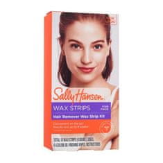 Sally Hansen Wax Hair Remover Wax Strip Kit For Face Set trakovi z voskom 18 kos + čistilni robčki z azulenskim oljem 4 kos za ženske POKR