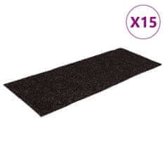 Vidaxl Samolepilne preproge za stopnice 15 kosov 60x25 cm rjave