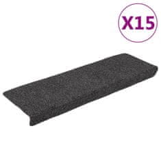 Vidaxl Preproge za stopnice 15 kosov 65x21x4 cm antracit