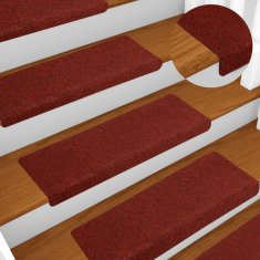 Vidaxl Preproge za stopnice 10 kosov bordo rdeče 65x21x4 cm