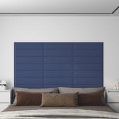 Vidaxl Stenski paneli 12 kosov modri 60x15 cm blago 1,08 m²