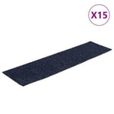 Vidaxl Samolepilne preproge za stopnice 15 kosov 76x20 cm sivo modre