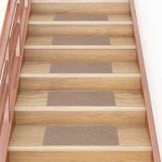Vidaxl Samolepilne preproge za stopnice 15 kosov 60x25 cm svetlo rjave