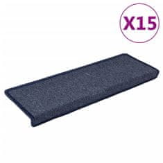 Vidaxl Preproge za stopnice 15 kosov 65x21x4 cm sive in modre