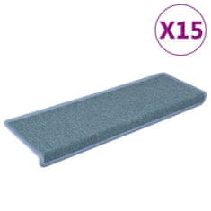 Vidaxl Preproge za stopnice 15 kosov 65x21x4 cm modre