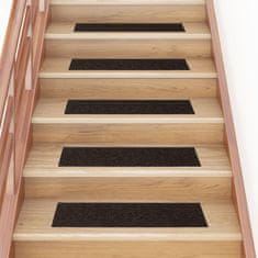 Vidaxl Samolepilne preproge za stopnice 15 kosov 76x20 cm temno rjave