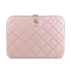 shumee Guess Quilted 4G Sleeve - etui za prenosni računalnik 13" / 14" (roza)