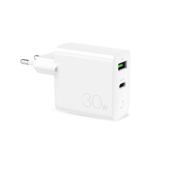 Puro PURO Mini hitri potovalni polnilnik - USB-A + USB-C Power Delivery 30W hitri potovalni polnilnik (bel)