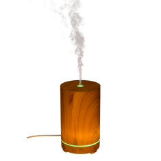 OOTB Vlažilec zraka/difuzor eteričnih olj, Leseni stolp z LED lučjo in USB kablom