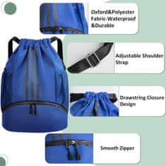 VIVVA® Nahrbtnik z več žepi, Športen nahrbtnik, Predal za čevlje, Vodooporen (Modra, 31 x 15 x 42 cm) | STRIPEBACK