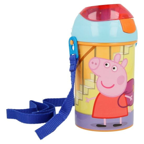 Stor Steklenica za pitje s trakom in slamico 450 ml Peppa Pig