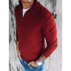 Dstreet Moški pulover ZIPS bordo wx1892 S