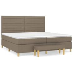 Vidaxl Box spring postelja z vzmetnico taupe 200x200 cm blago