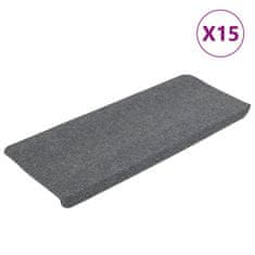 Vidaxl Samolepilne preproge za stopnice 15 kosov 65x24,5x3,5 cm sive