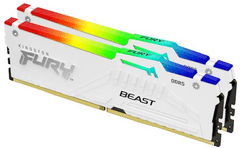 Kingston 6000 FURY Beast RAM pomnilnik, RGB XMP, DDR5, 2x16GB, CL30, XMP, DIMM, bel (KF560C30BWAK2-32)
