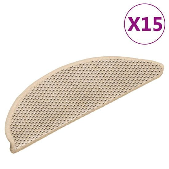 Vidaxl Samolepilne preproge za stopnice sisal 15 kosov 56x17x3 cm