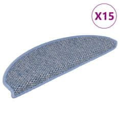 Vidaxl Samolepilne preproge za stopnice sisal 15 kosov 65x21x4cm modre