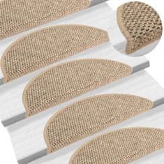 Vidaxl Samolepilne preproge za stopnice sisal 15 kosov 56x17x3 cm