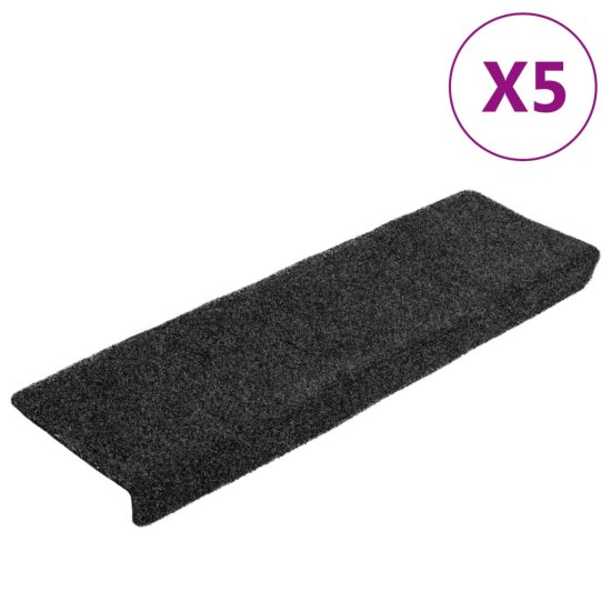 Vidaxl Preproge za stopnice 5 kosov sive 65x21x4 cm