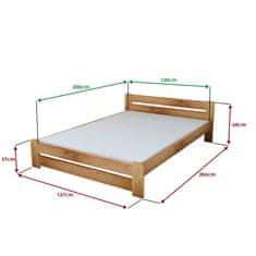 Ljubki dom Postelja Laura 120 x 200 cm jelša Posteljno dno: Brez posteljnega dna, Vzmetnica: Vzmetnica Coco Maxi 19 cm