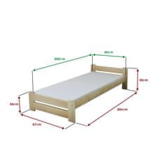 Ljubki dom Postelja Emily 80 x 200 cm bela Posteljno dno: Brez posteljnega dna, Vzmetnica: Vzmetnica Coco Maxi 19 cm