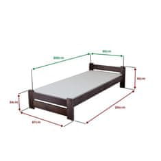 Ljubki dom Postelja Emily 80 x 200 cm oreh Posteljno dno: Brez posteljnega dna, Vzmetnica: Vzmetnica Coco Maxi 19 cm