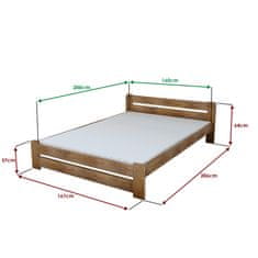 Ljubki dom Postelja Laura 160 x 200 cm hrast Posteljno dno: Brez posteljnega dna, Vzmetnica: Brez vzmetnice