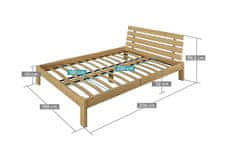 Ljubki dom Postelja PARIS povišana 180 x 200 cm jelša Posteljno dno: Brez posteljnega dna, Vzmetnica: Vzmetnica Deluxe 10 cm