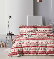Ljubki dom Bela posteljnina iz mikrovlaken CHRISTMAS JOY Dimenzije posteljnine: 70 x 90 cm | 140 x 200 cm