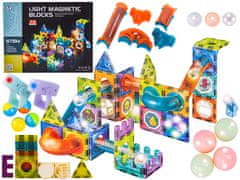 shumee Svetleče magnetne kocke, kroglična steza za žoge, 75 elementov, kroglična steza