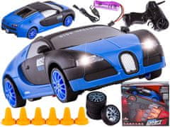 shumee Drift Car, Auto RC Drift 1:24 2,4 GHz 4WD ČRNI IN MODRI BUGATTI