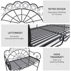 OUTSUNNY Sončna Vrtna Klop, Klop V Parku, Klop, Vrtna Garnitura, 2-Sed Kovinski 