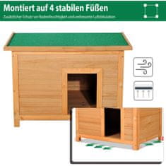 PAWHUT Dog Kennel Udobna Pasja Jama Iz Jelovega Lesa S Streho, Idealna Za Pse In Mačke, 82X58X58 Cm 