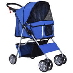 PAWHUT Pasji Voziček Dog Buggy Pet Dog Buggy Voziček Jogger Prikolica Modra 