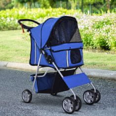 PAWHUT Pasji Voziček Dog Buggy Pet Dog Buggy Voziček Jogger Prikolica Modra 