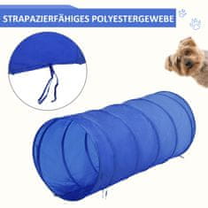 PAWHUT Agility Set Za Vadbo Slalom Hurdle Tunnel Dog Sports Training Area Pe+Polyester Blue+Yellow 