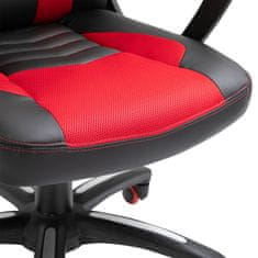 HOMCOM Gaming Chair Pisarniški Stol Z Masažno Funkcijo, Masažni Stol, Toplotna Funkcija, 6 Vibracijskih Točk, Pu, Rdeč, 68X69X108-117 Cm 