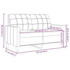 Vidaxl Dvosed temno zelen 120 cm žamet